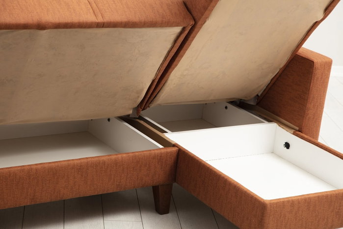 Atelier Del Sofa Polya Sofá Cama Esquinero Rojo Teja